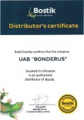 Bostik distributor's certificate